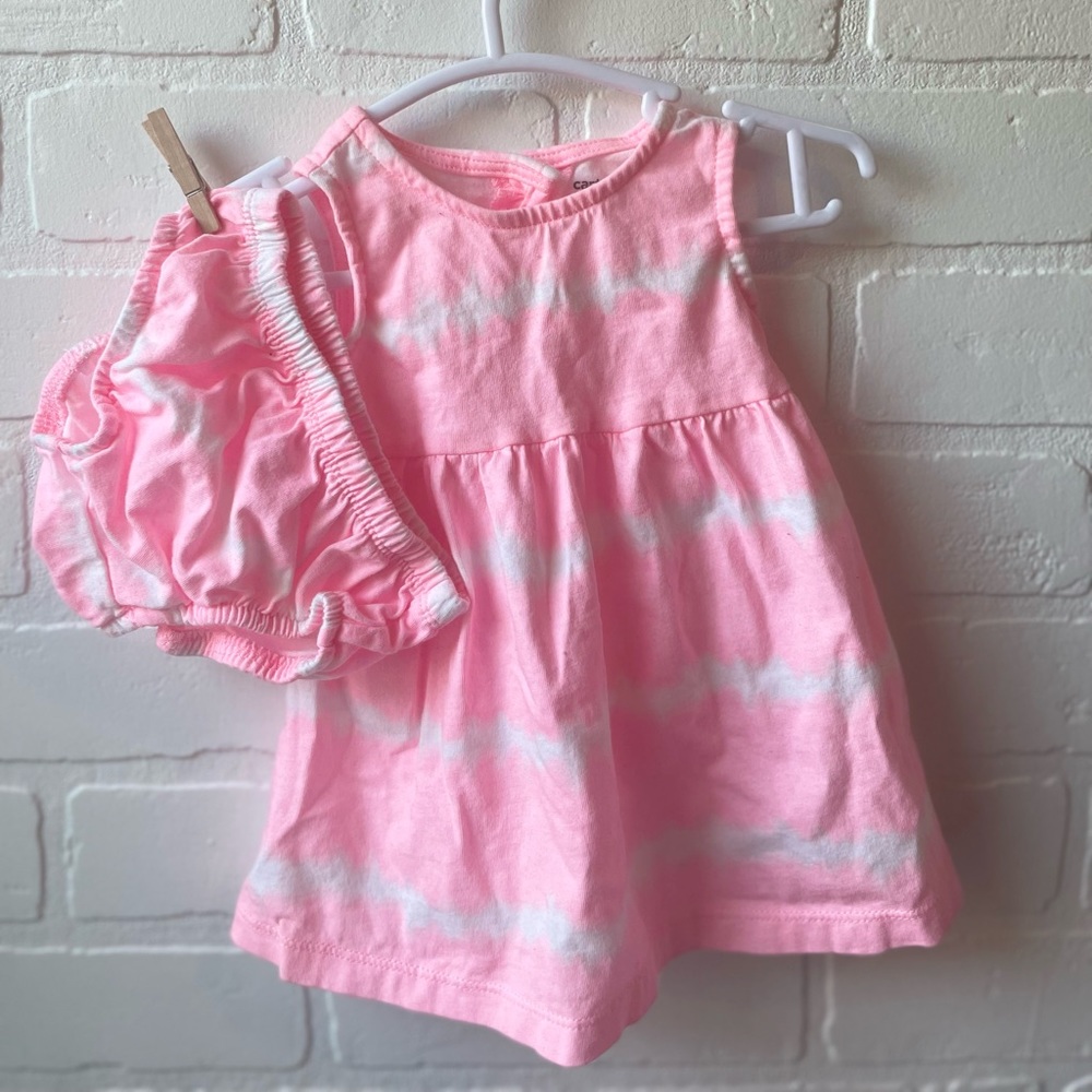 Baby Fun Tie-Dye Pink Top & Matching Bloomers 3 month Carter’s